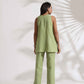 trueBrowns Green Slub Co-ord Set - Swadesiicart
