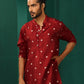trueBrowns Men's Maroon Diamond Viscose Silk Long Kurta | Swadesiicart