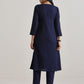 trueBrowns Blue Angrakha Kurta Set | Swadesiicart
