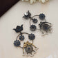 trueBrowns Silver Tone Chandbali Earrings - Swadesiicart