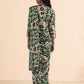 trueBrowns Green Muslin Ikat Saree | Swadesiicart