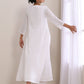 trueBrowns White Dobby Front Pleated Long Kurta Pant Set | Swadesiicart