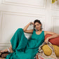 InWeave Teal Round Sleeveless Jumpsuit - Swadesiicart