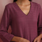 trueBrowns Light Purple Cotton Dobby Flared Kurta Set | Swadesiicart