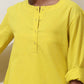 trueBrowns Lime Cotton Linen Kurta Co-Ord Set - Swadesiicart