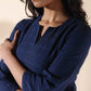 trueBrowns Blue Cotton Dobby Regular Co-ord Set - Swadesiicart