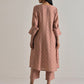trueBrowns Beige Foil Puff Sleeve Kurta Set | Swadesiicart