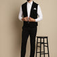 Even Apparels Men's Black Wool Waistcoat with Notched Lapel | Swadesiicart