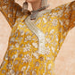 InWeave Women's Mustard Printed Gota Embroidered Anarkali Kurta - Swadesiicart