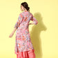 InWeave Women's Camelia Fusion Layer With Peach Sleeveless Kurta Set - Swadesiicart