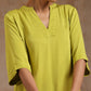 trueBrowns Lime Modal Satin High-Low Relax Kurta Set | Swadesiicart