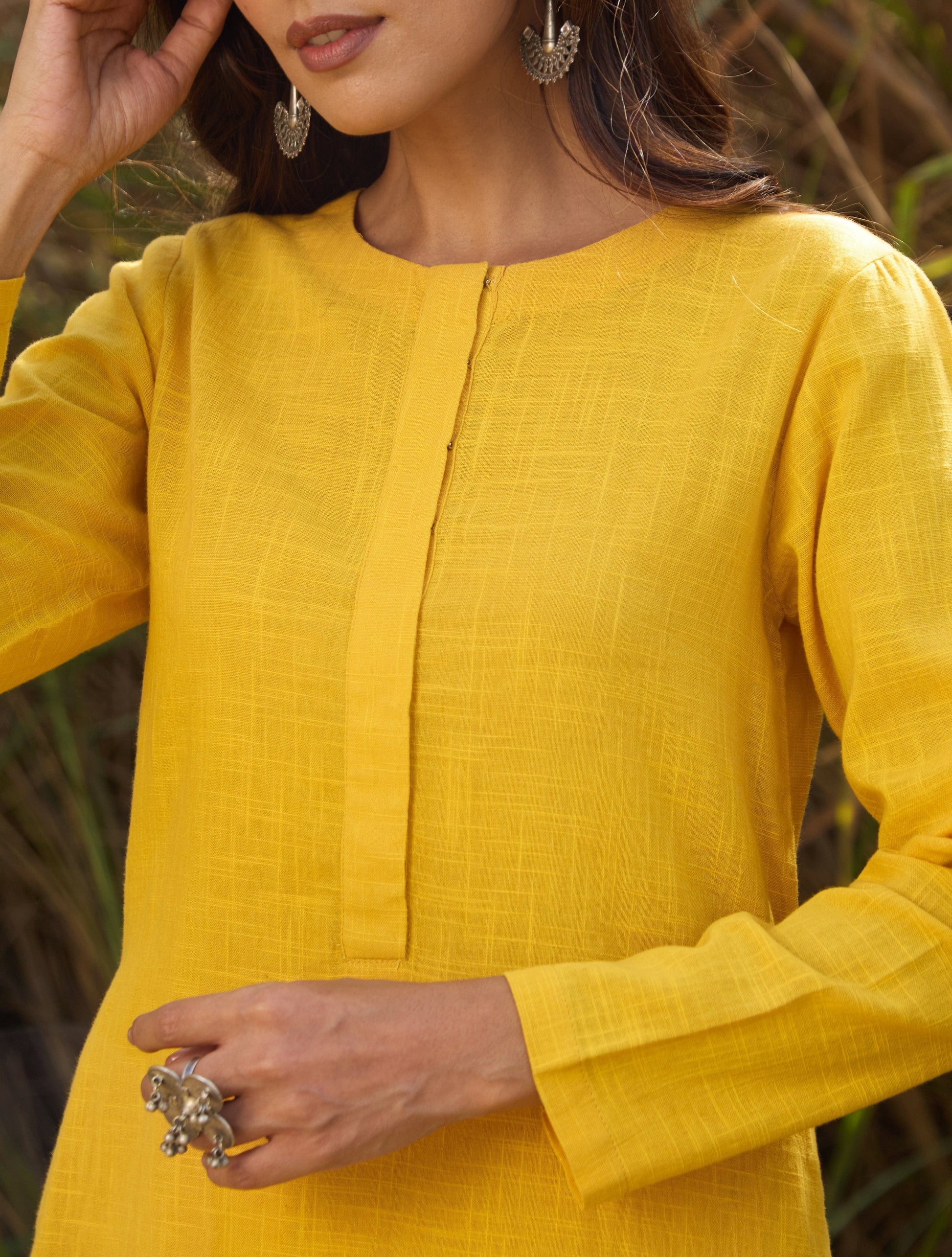 trueBrowns Mustard Cotton Co-ord Set - Swadesiicart
