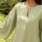 trueBrowns Green Cotton Embroidered Kurta Set | Swadesiicart