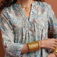 trueBrowns Green Print Flared Kurta Co-ord Set - Swadesiicart