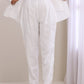 trueBrowns White Slub Texture Pant Suit Set | Swadesiicart