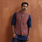trueBrowns Men's Rust Printed Reversible Nehru Jacket | Swadesiicart