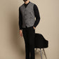 Even Apparels Men's Black Woolen Waistcoat With Patch Pocket | Swadesiicart
