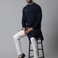 Indian Clothing Even Apparels Blue Sherwani Kurta With Asymetrical Cut | Swadesiicart
