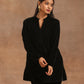 trueBrowns Black Velvet Solid Co-ord Set - Swadesiicart