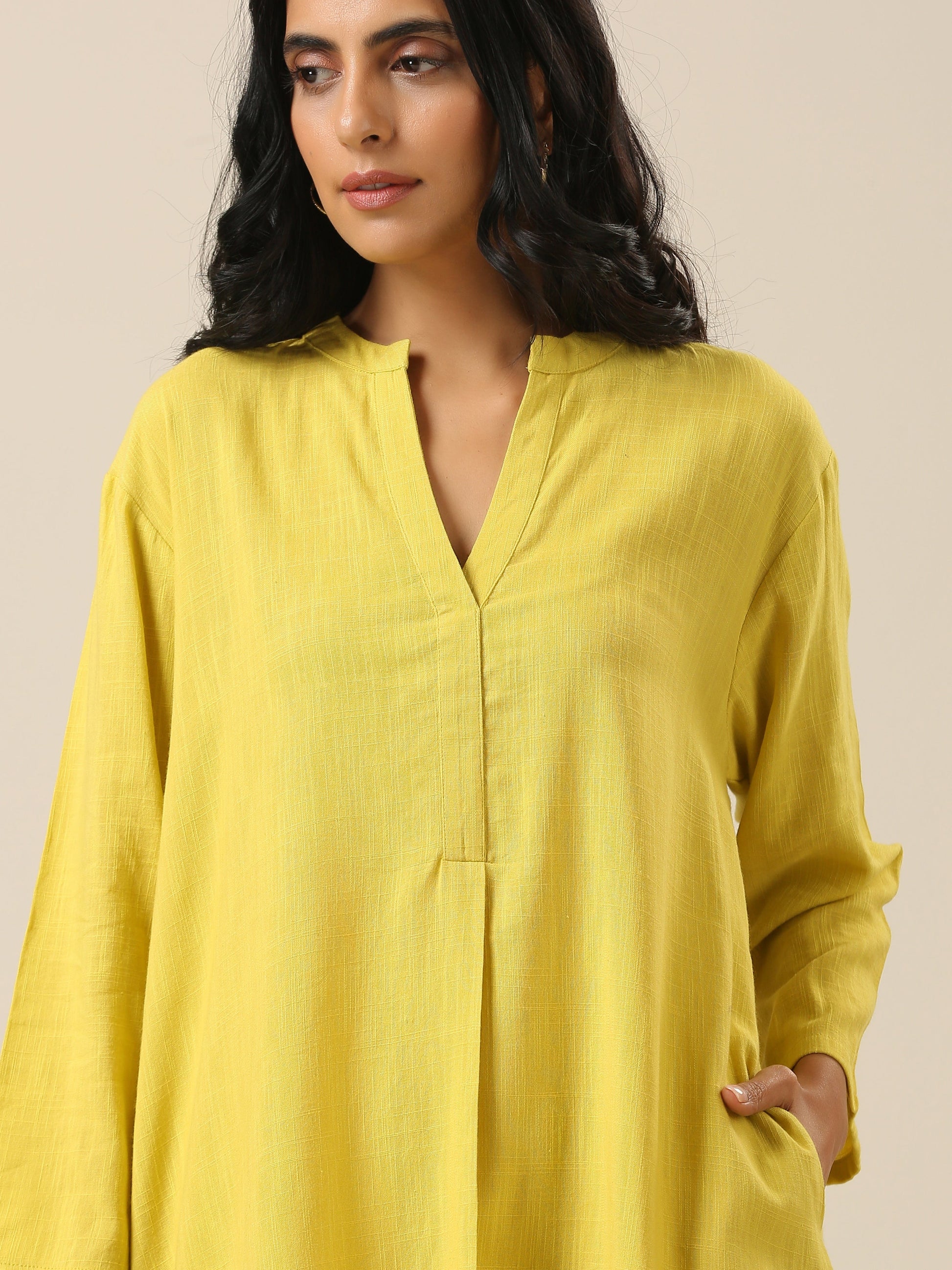 trueBrowns Lime Slub Texture Relax Fit Co-Ord Set - Swadesiicart