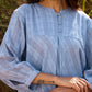 trueBrowns Light Blue Cotton Dobby Flared Co-ord Set - Swadesiicart