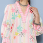 Ahalyaa Women Pink Floral Printed Gotta Patti Kurta with Palazzos | Swadesiicart