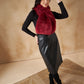 InWeave Women's Bright Rust Faux Fur Neck Warmer - Swadesiicart