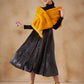 InWeave Women's Yellow Long Faux Fur Cape - Swadesiicart