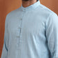 trueBrowns Men's Blue Sequin Chanderi Kurta | Swadesiicart