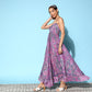 InWeave Women's Pink Paisley Print Back Detail Long Dress - Swadesiicart