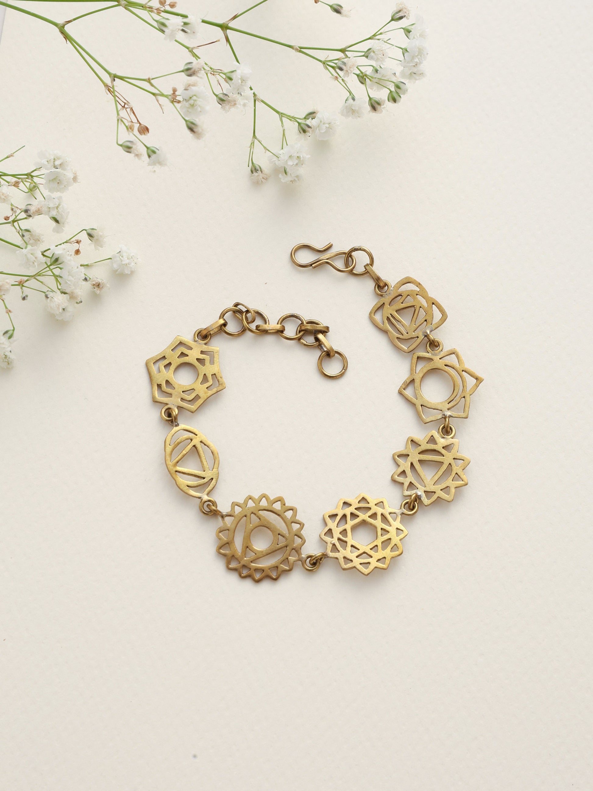 trueBrowns Brass Mandala Braclette - Swadesiicart