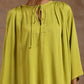 trueBrowns Lime Modal Satin Shoulder Pleat Co-Ord Set - Swadesiicart