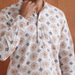 trueBrowns Men's Ivory Printed Short Kurta | Swadesiicart