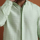 trueBrowns Men's Green Sequin Chanderi Kurta | Swadesiicart