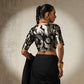 trueBrowns Black Metallic Blouse | Swadesiicart