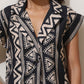 trueBrowns Beige Cotton Geometric Print Jacket Co-ord Set - Swadesiicart