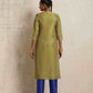 trueBrowns Green Tissue Straight Kurta Set | Swadesiicart