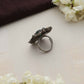 trueBrowns Silver Gold Tone Petal Ring | Swadesiicart