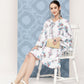 InWeave Women's White Floral Paisley Print Short Dress - Swadesiicart