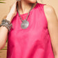 InWeave Women's Fuchsia Short Kurta Palazzo Set - Swadesiicart