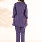 trueBrowns Purple Cotton Dobby Co-ord Set - Swadesiicart