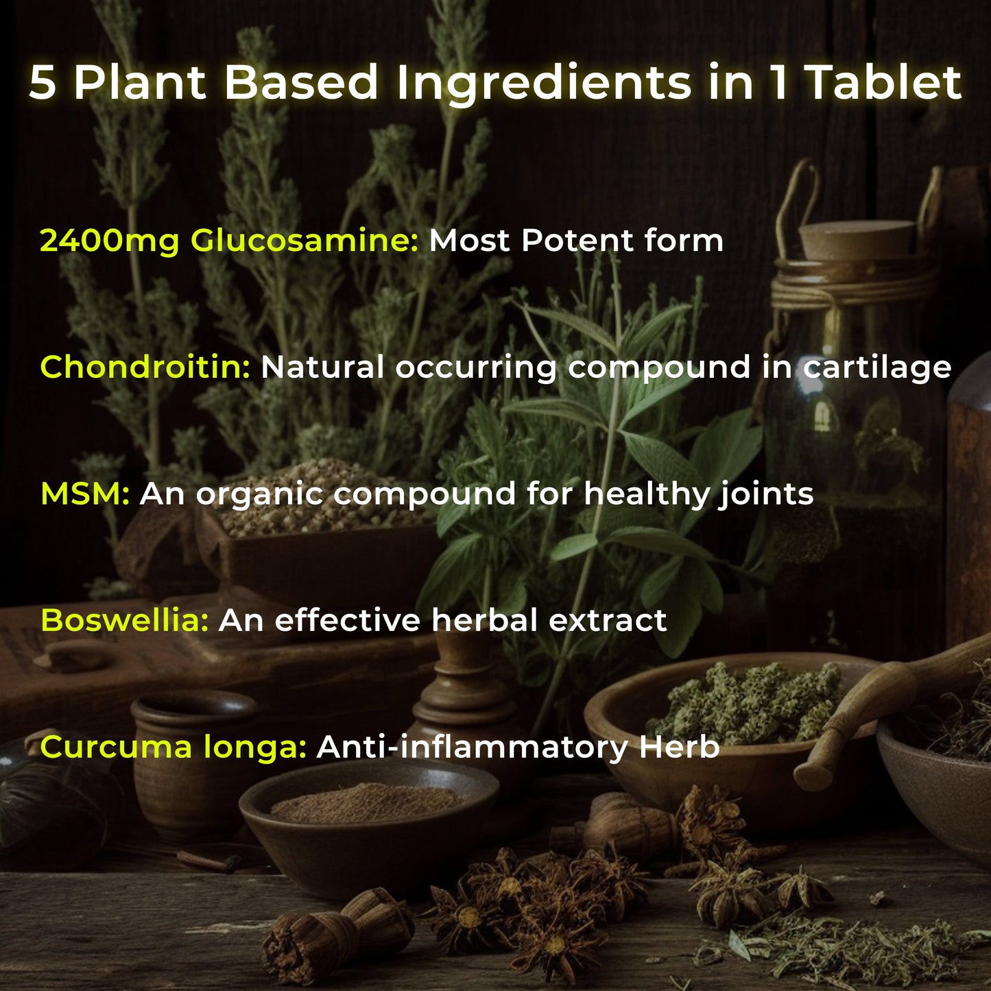 Health Veda Organics Plant Based Glucosamine Chondroitin & MSM Tablets - Swadesiicart