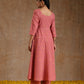 trueBrowns Blush Gold Cotton Anarkali Set | Swadesiicart
