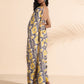 trueBrowns Yellow Muslin Ikat Ready to Wear Saree | Swadesiicart