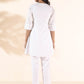 trueBrowns White Cotton Relaxed Co-ord Set - Swadesiicart