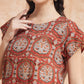 InWeave Women's Maroon Mughal Kalamkari A Line Dress - Swadesiicart