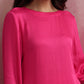 trueBrowns Pink Modal Round Neck Kurta Co-ord Set - Swadesiicart