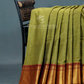 Kalanetha Green Leaf Coloured Pure Narayanpet Cotton Saree By Gayathri Reddy Designer Studio | Swadesiicart