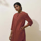 trueBrowns Brown Cotton Linen Kurta Co-Ord Set - Swadesiicart