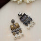 trueBrowns Silver Gold Tone Dangle Earrings - Swadesiicart